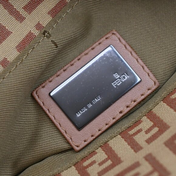 FENDI Logo Zucca Zucchino Pattern Hand Bag Canvas Leather Pink Italy 35EF744 - Picture 15 of 16